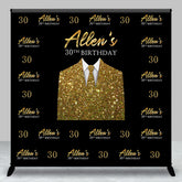 Lofaris Custom Repeat Golden Tie Suit 30th Birthday Backdrop